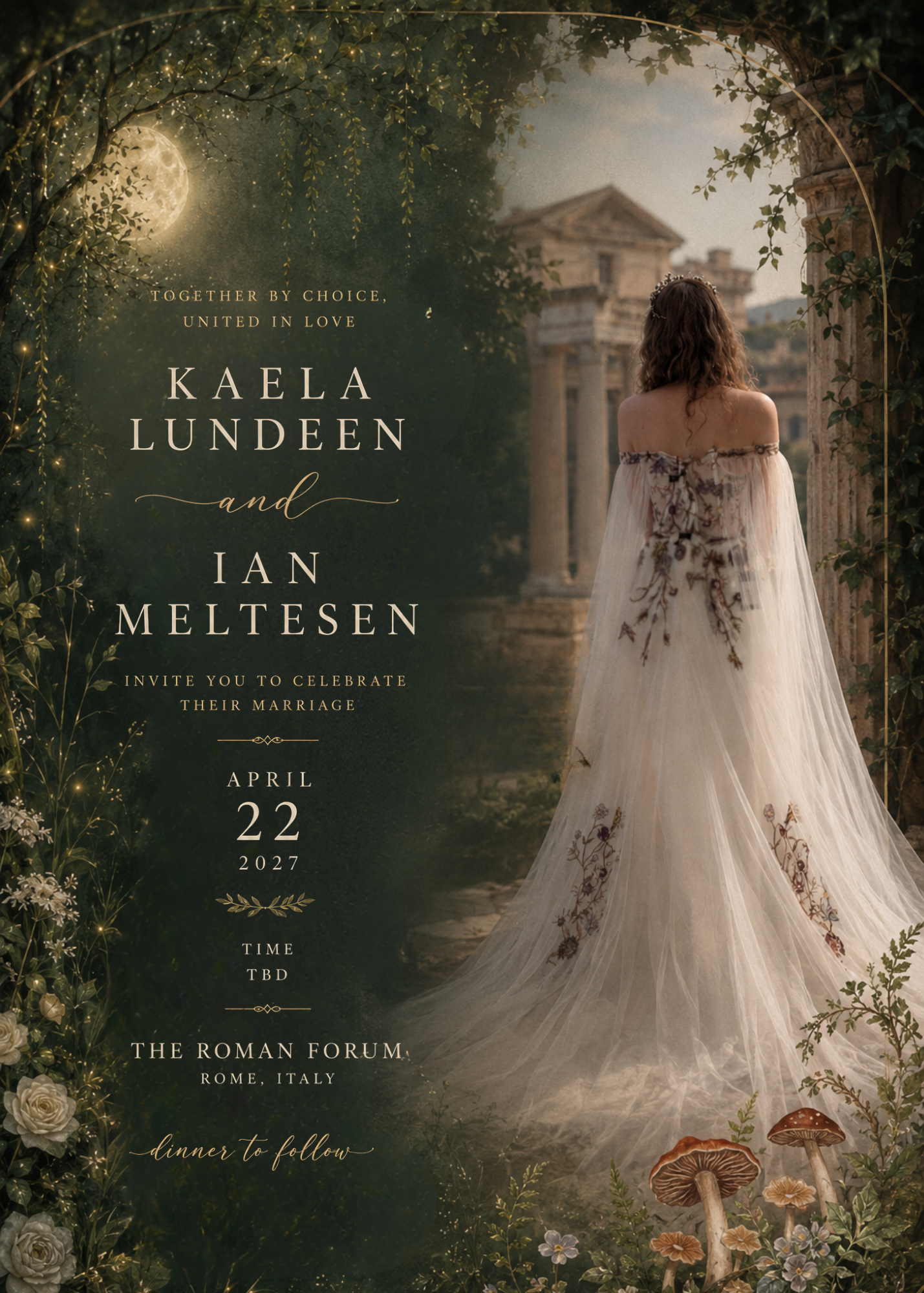 Kaela Lundeen and Ian Meltesen wedding invitation design